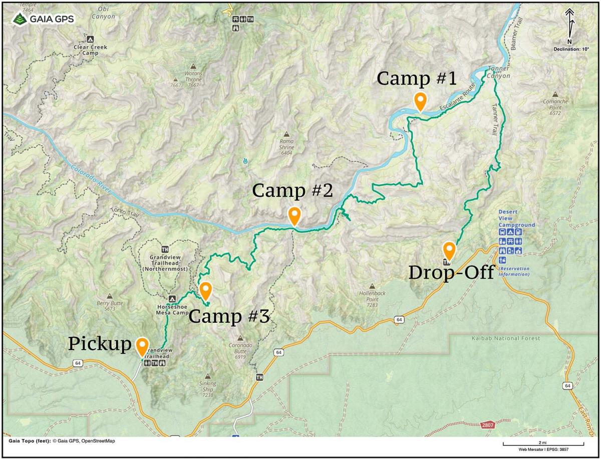 Grand Canyon Escalante Route Map Captioned