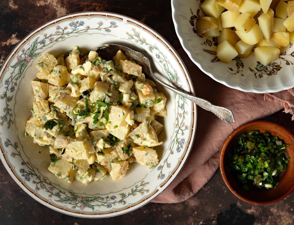 Spicy Gribiche Potato Salad