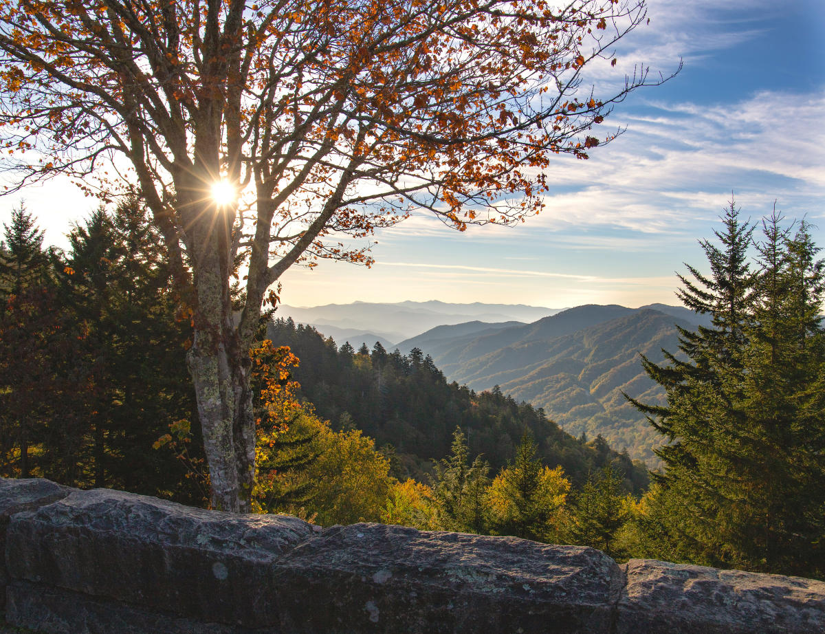 Newfound Gap Overlook at sunrise