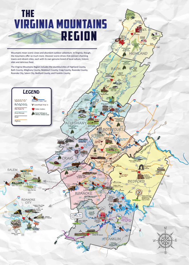 Virginia Mountains Region Map