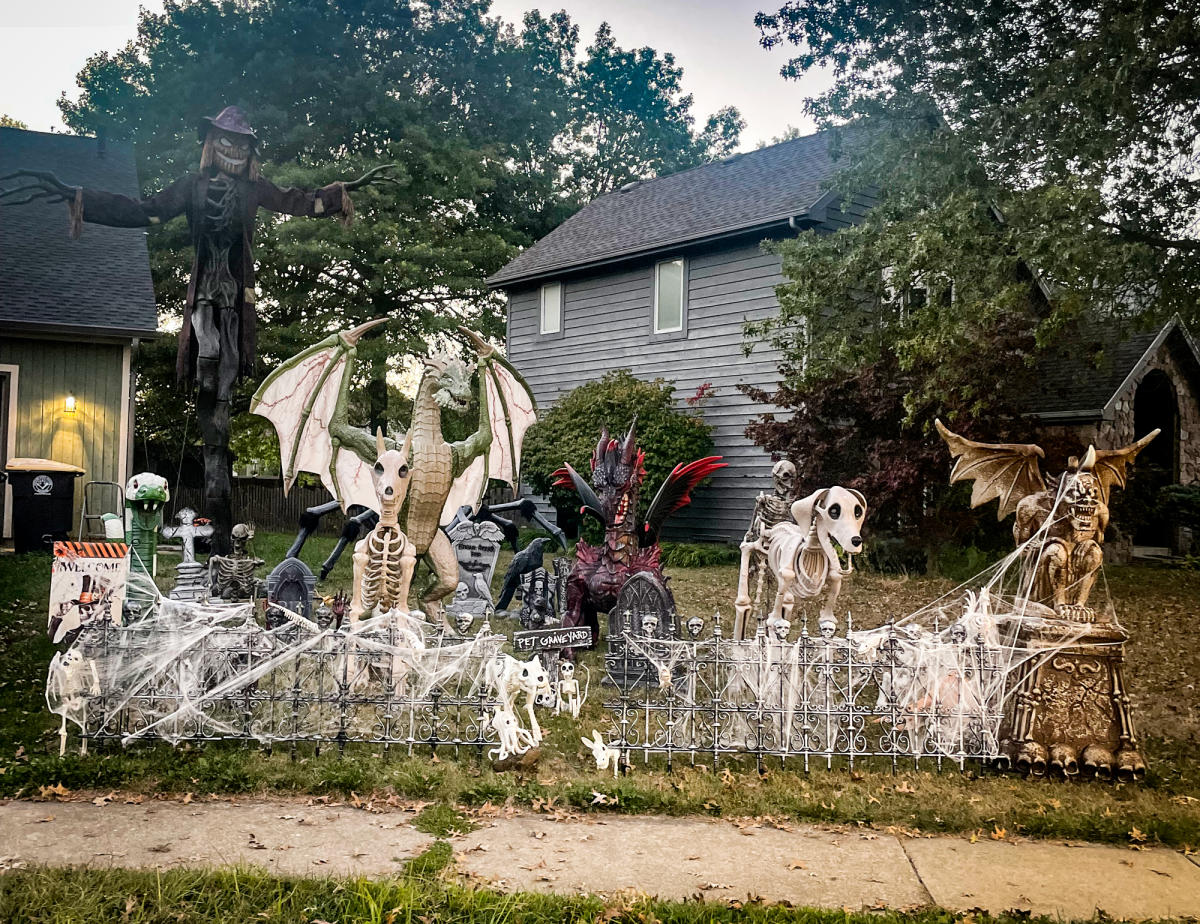 Halloween Lights Display at 5509 Chiswell Run, Fort Wayne.