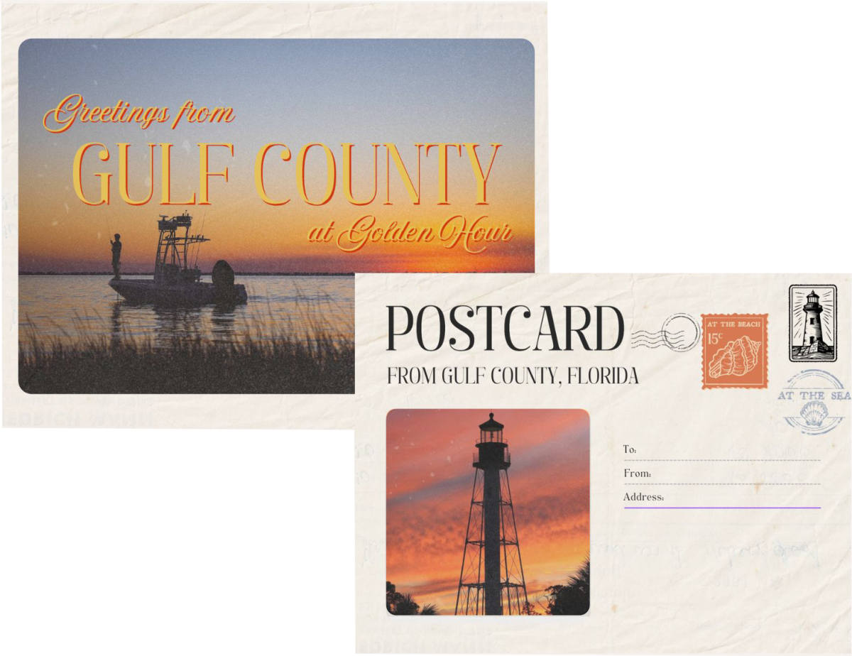 Sunset Postcard Cutout Image