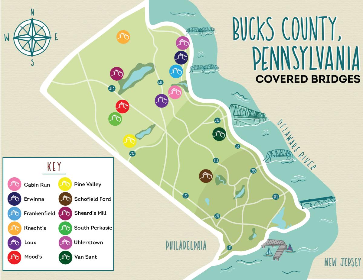 Bucks County Covered Bridge Map