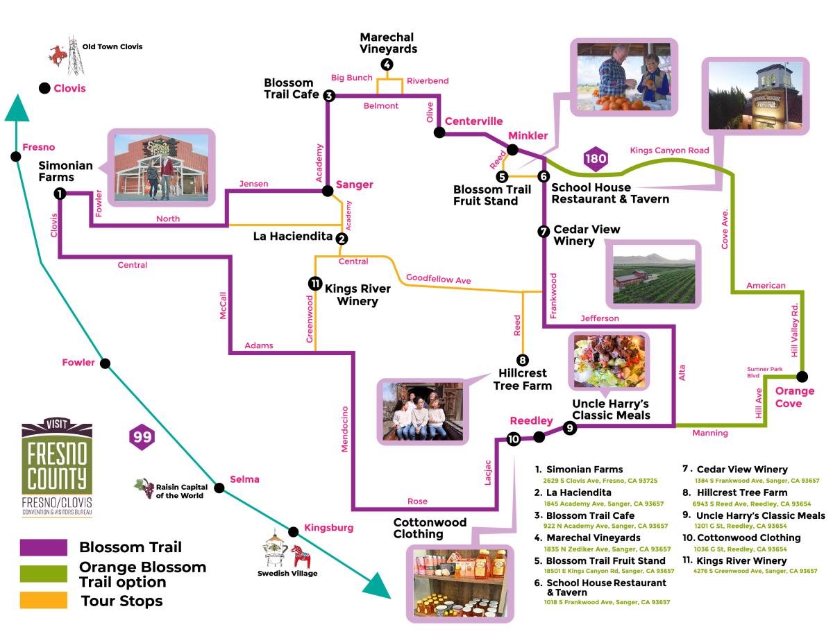 Fresno County Blossom Trail Attractions and Stops