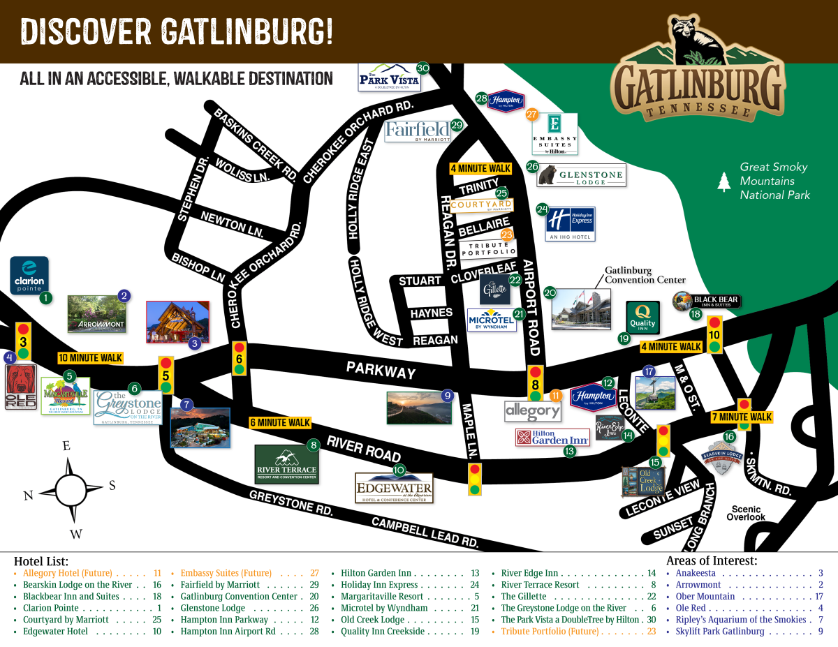 Map Of Downtown Gatlinburg Vikki Jerrilee