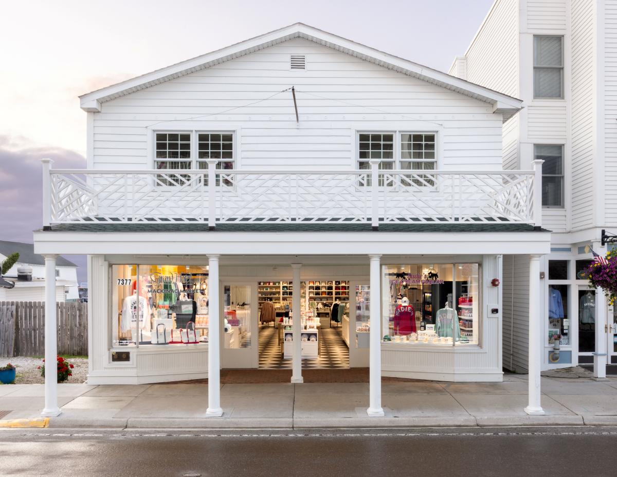 Exterior of Grand Hotel’s Mackinac Market On Main in downtown Mackinac Island