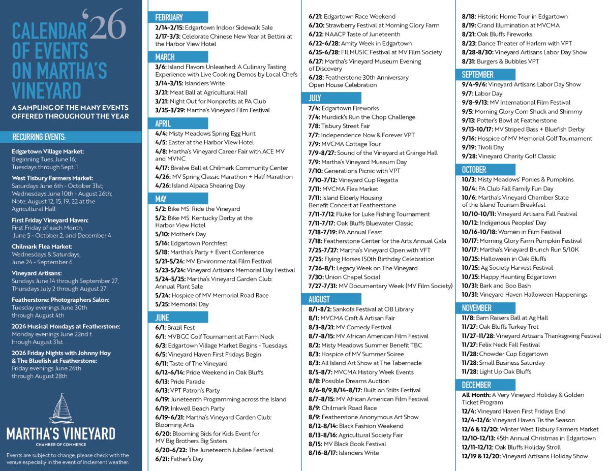 Calendar of Events