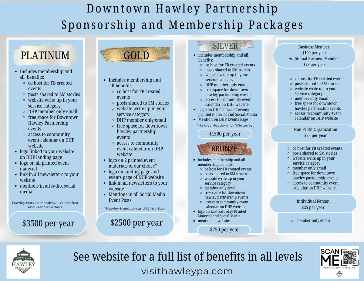 Hawley Flyer of membership and sponsors 2025