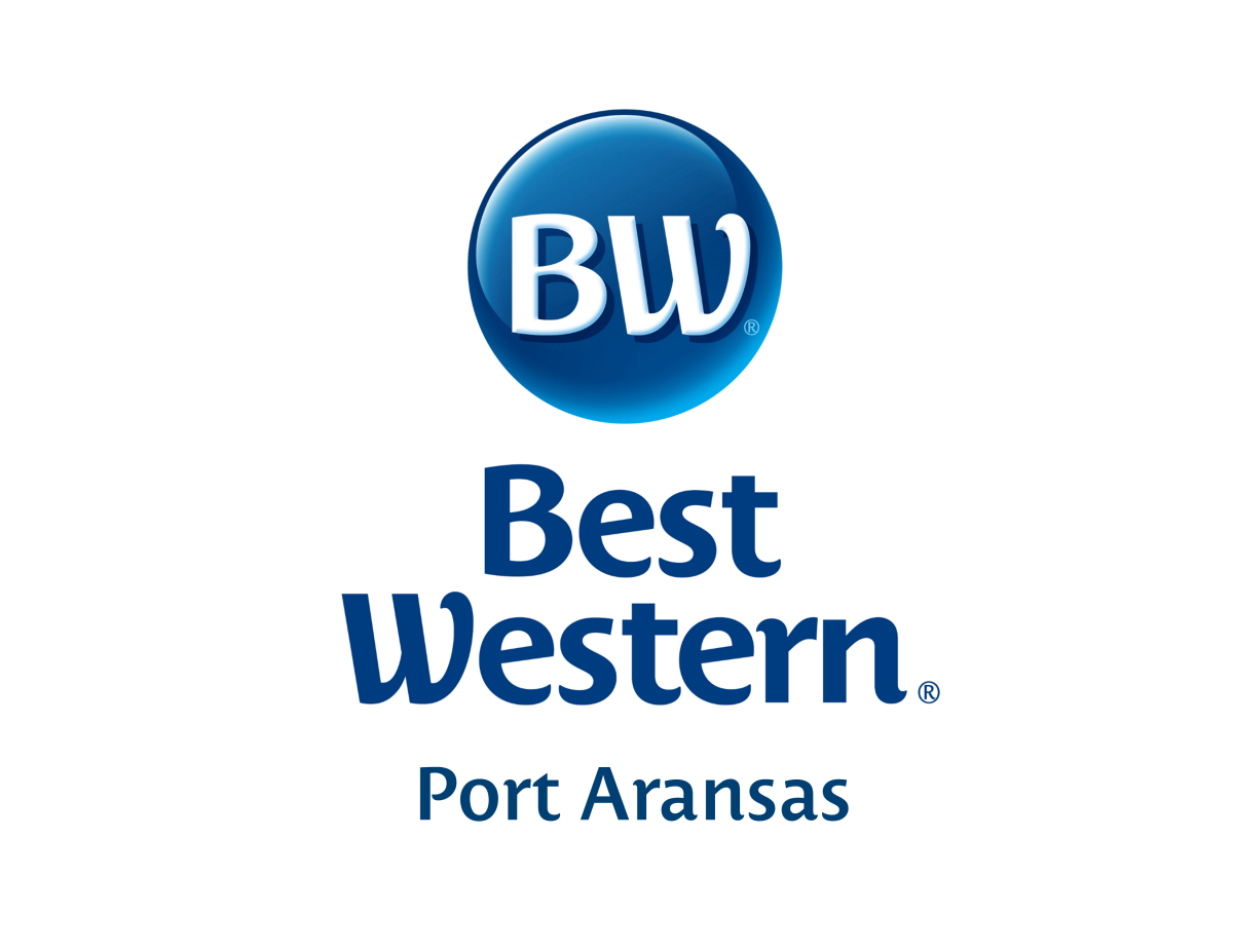 A blue Best Western Port Aransas logo on a white background