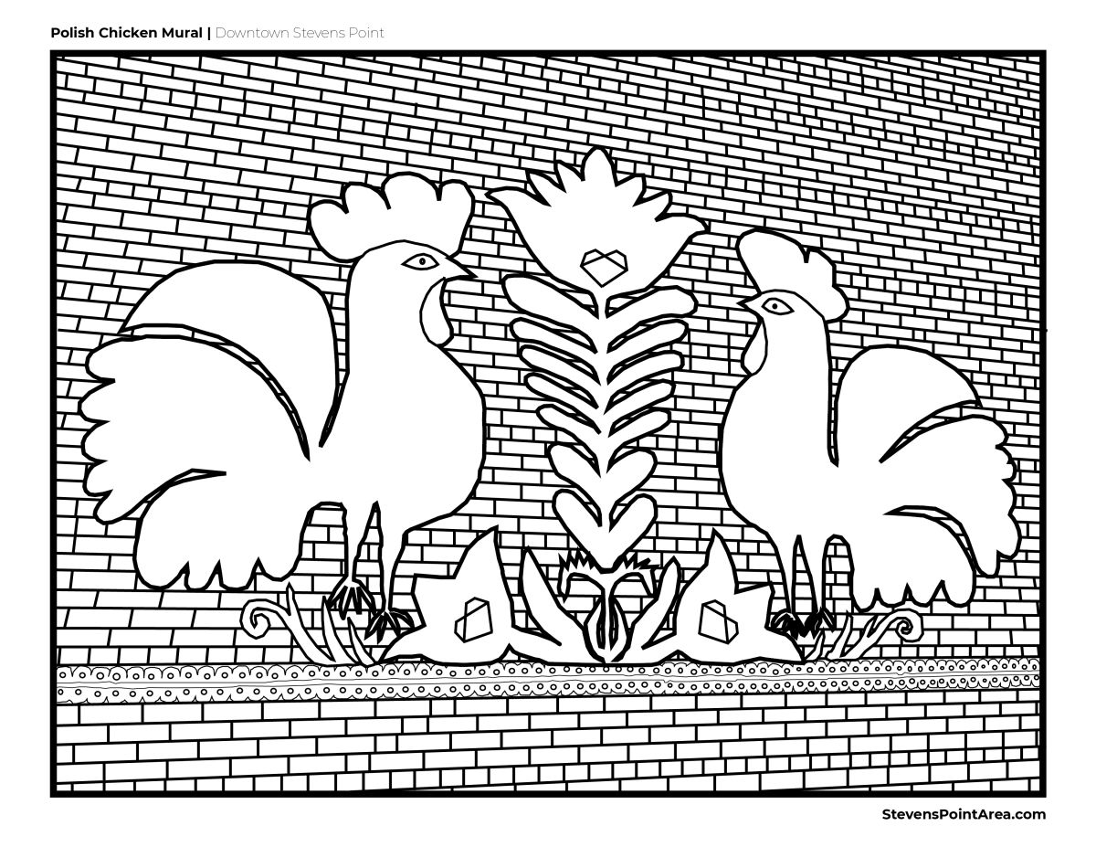 Polish Chicken Mural | Coloring Page