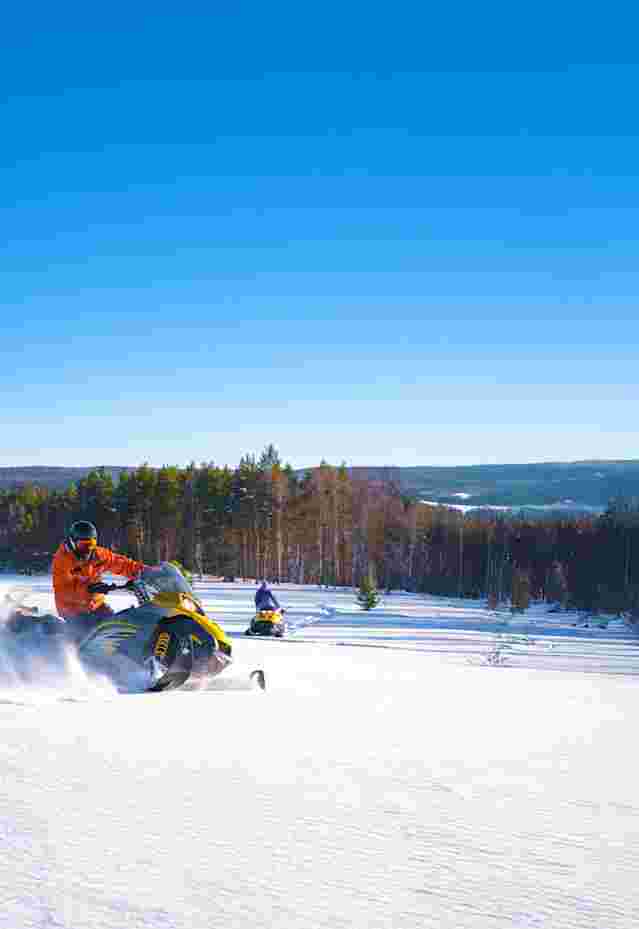 Image of a snowmobiler on the Grand Mesa