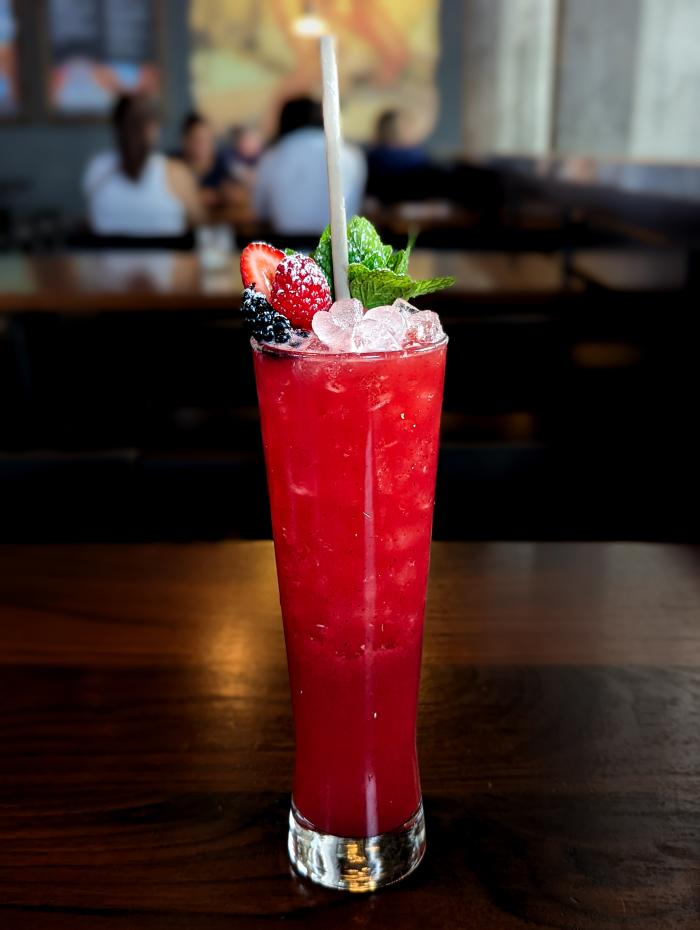 Whiskey Berry Jubliee cocktail at Bitter & Twisted