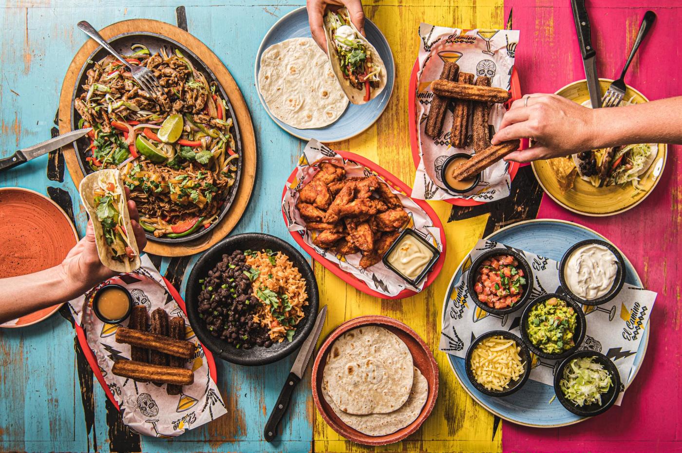 El Camino mexican food dishes on table