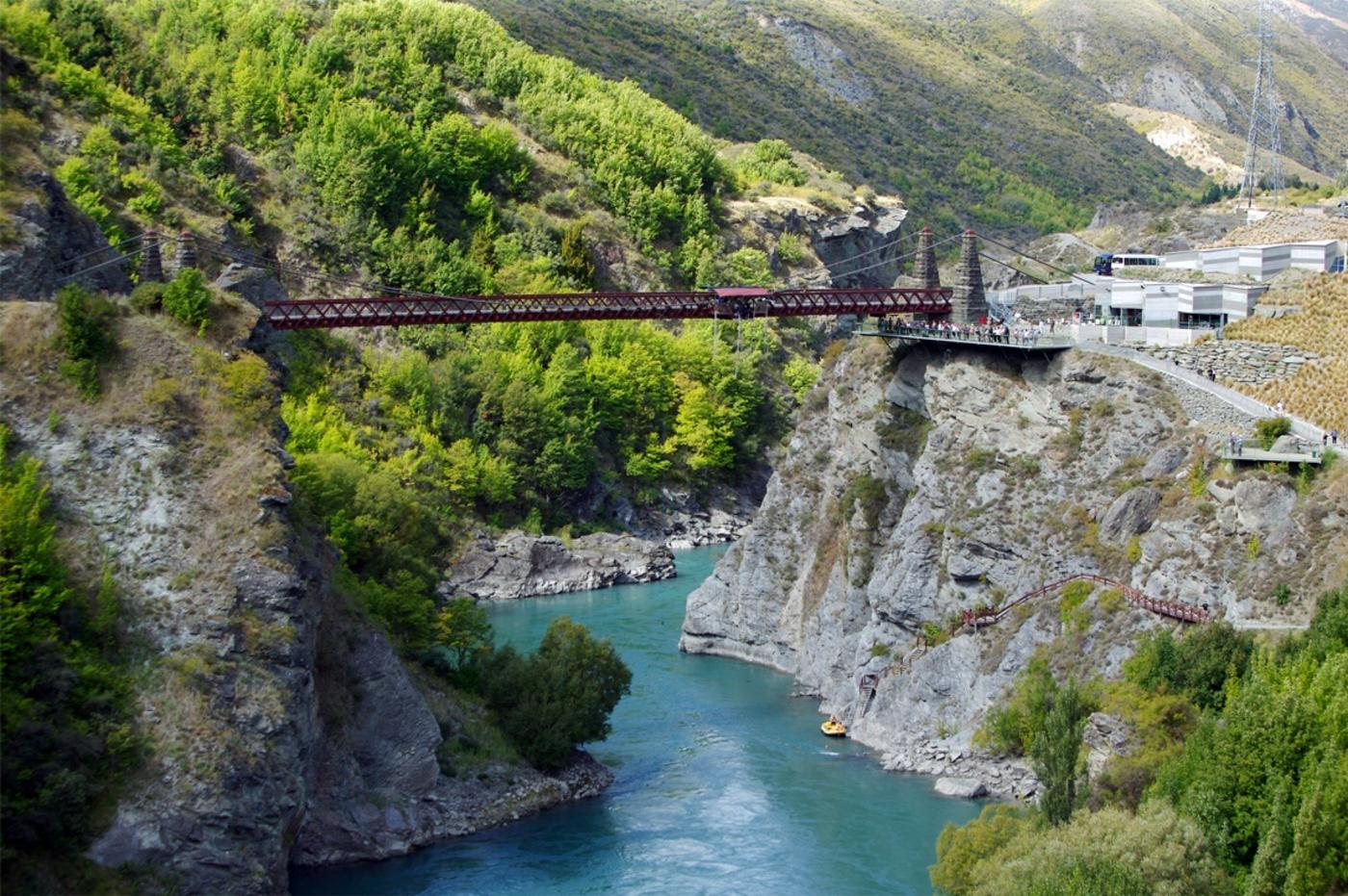 Panoramic photo of the Kawarau Bridge Bungy Centre