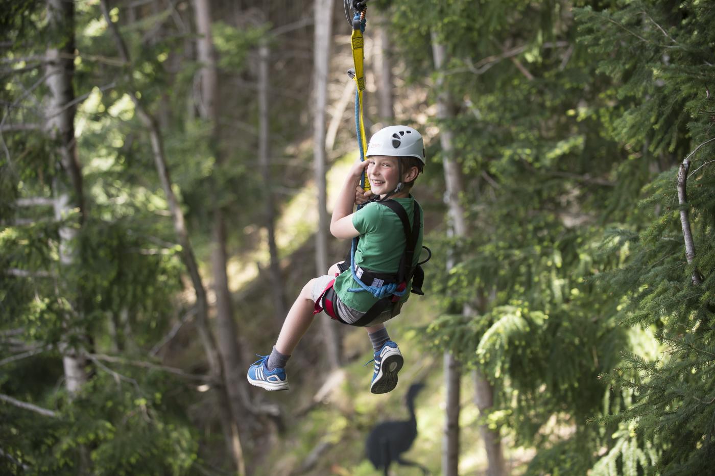 Young boy on ZipTrek Eco Tours Moa tour