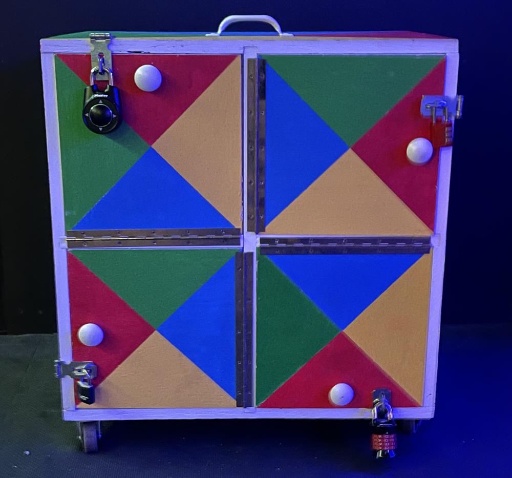 A locked box in an escape room