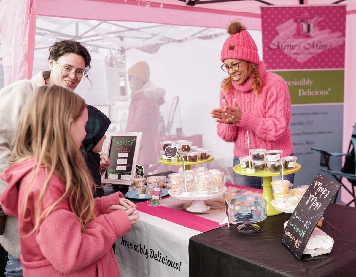 People at a holiday market