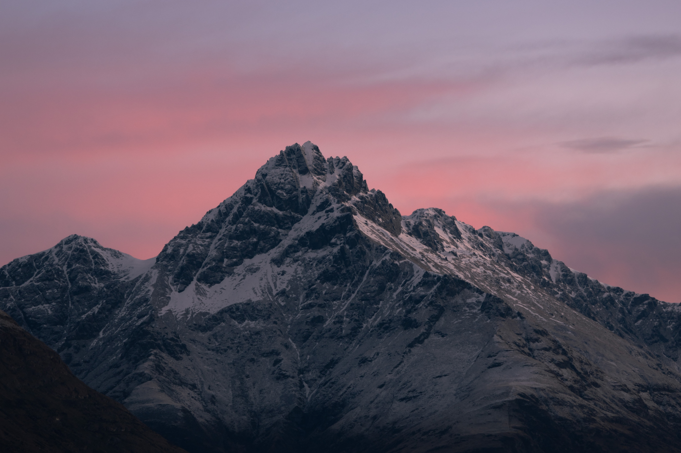 Cecil Peak at sunrise in winter