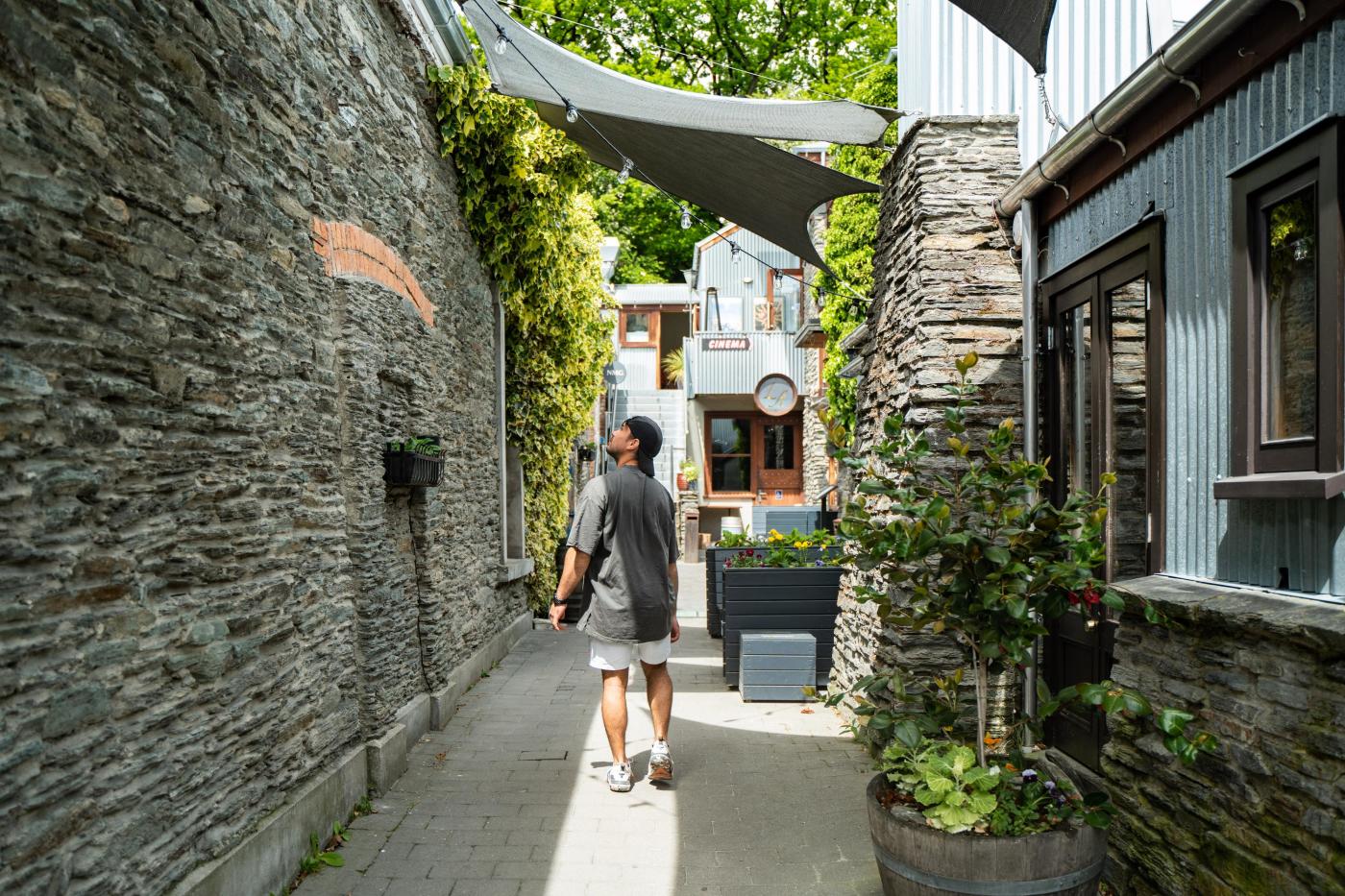 Person in Arrowtown laneway