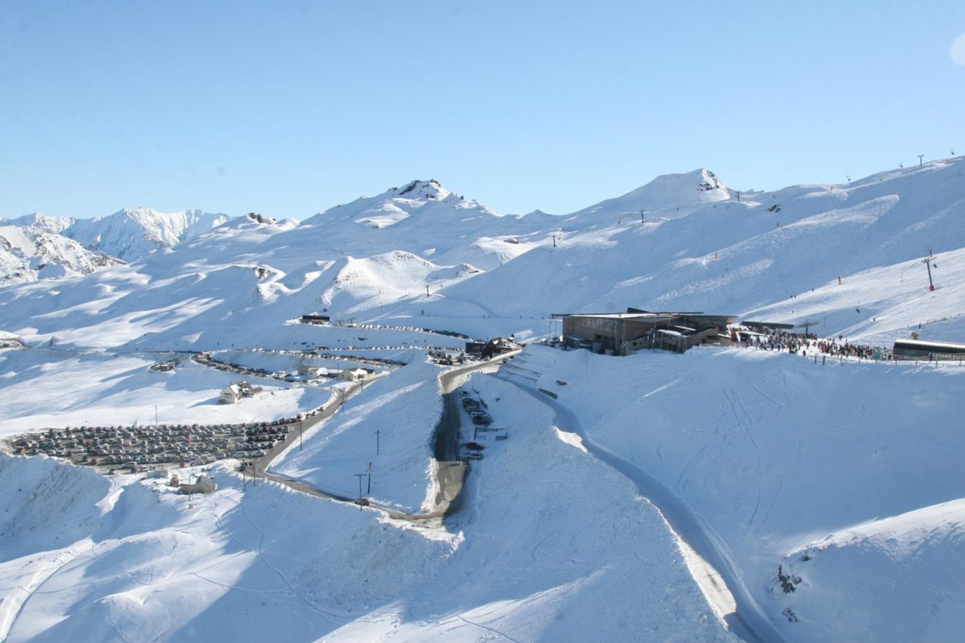 Coronet Peak aerial view over the ski field