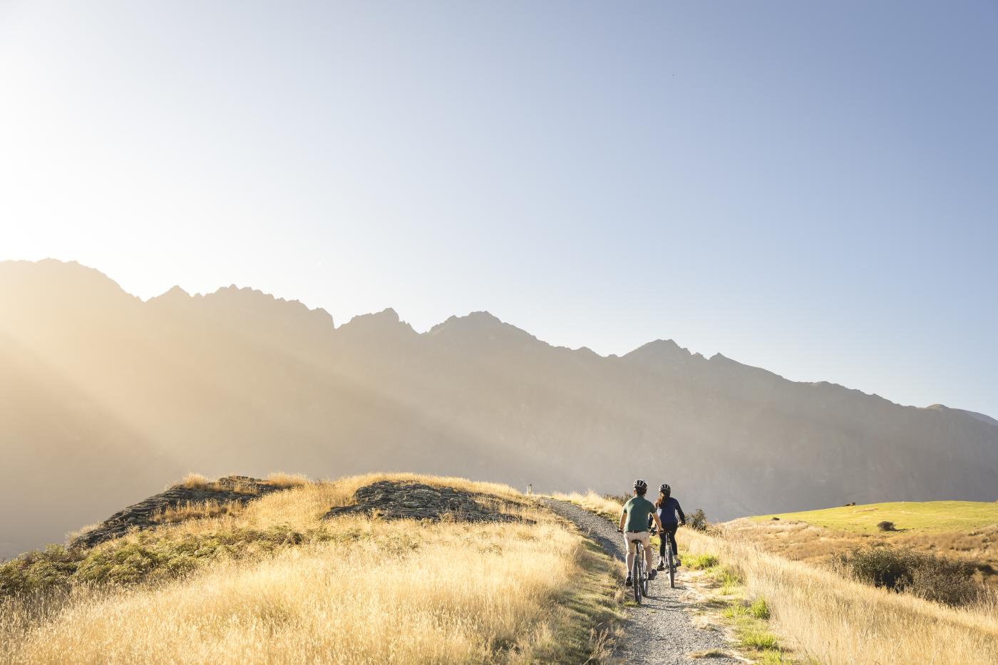 Couple Biking Along Jack's Point Trail