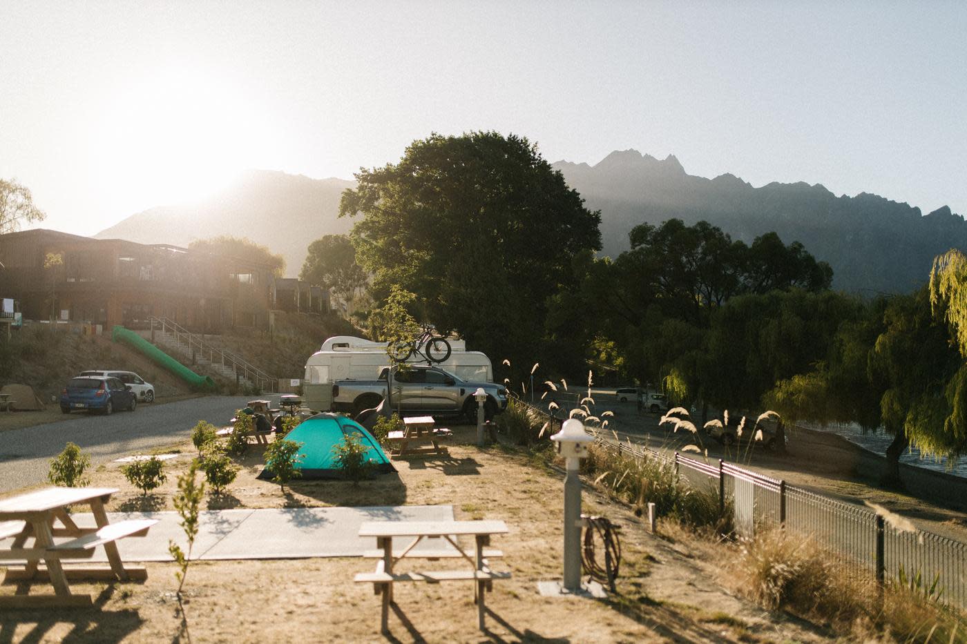 Campsites at Driftaway Holiday Park in Queenstown