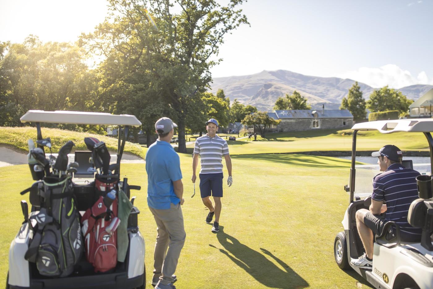 Friends golfing at Millbrook Resort