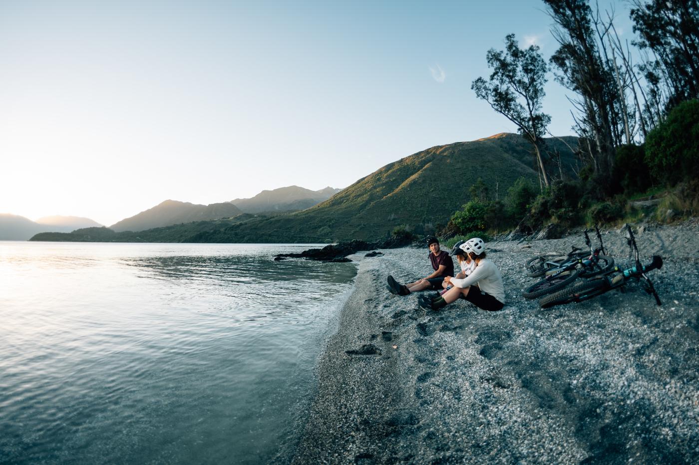 Mountain bikers at Wilson's Bay