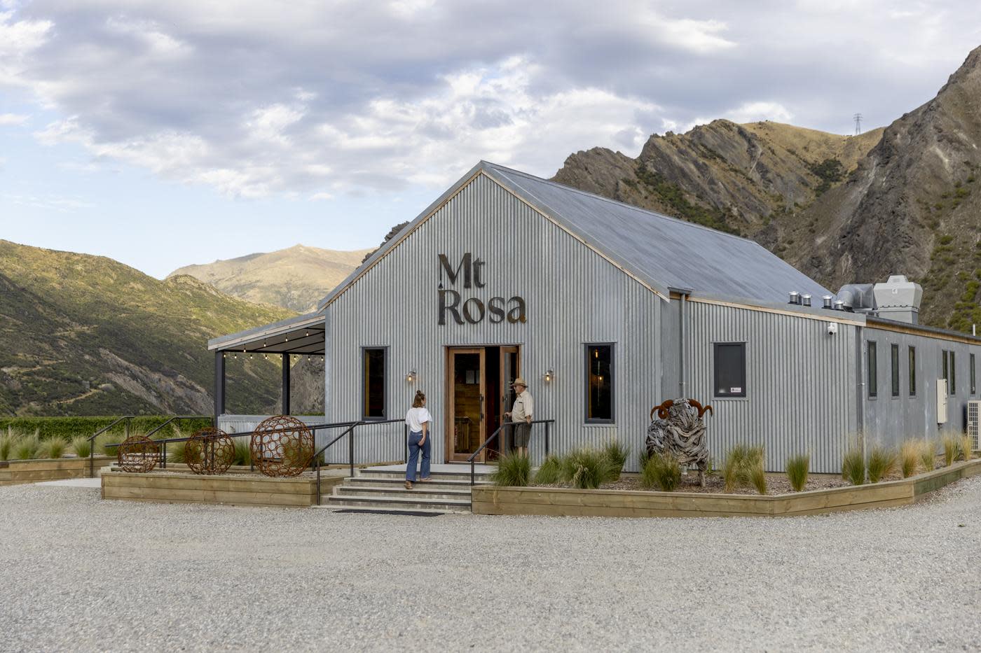 Woman walking into Mt Rosa Winery cellar door