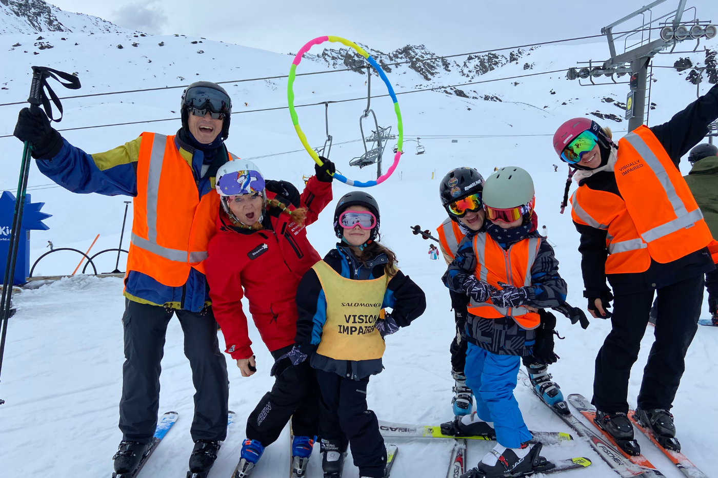 An adaptive programme ski lesson at The Remarkables