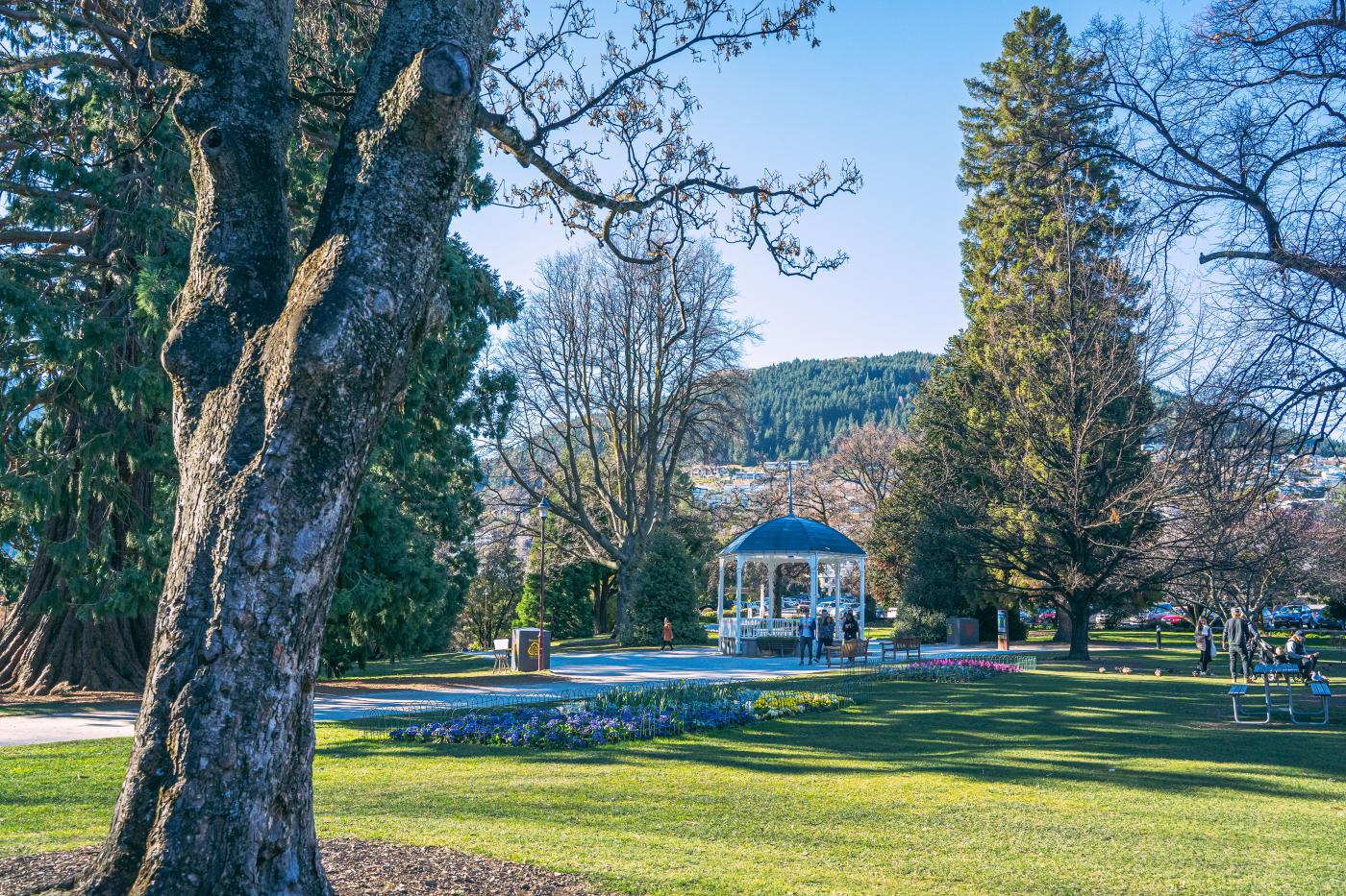 Gazebo in Queenstown Gardens in spring