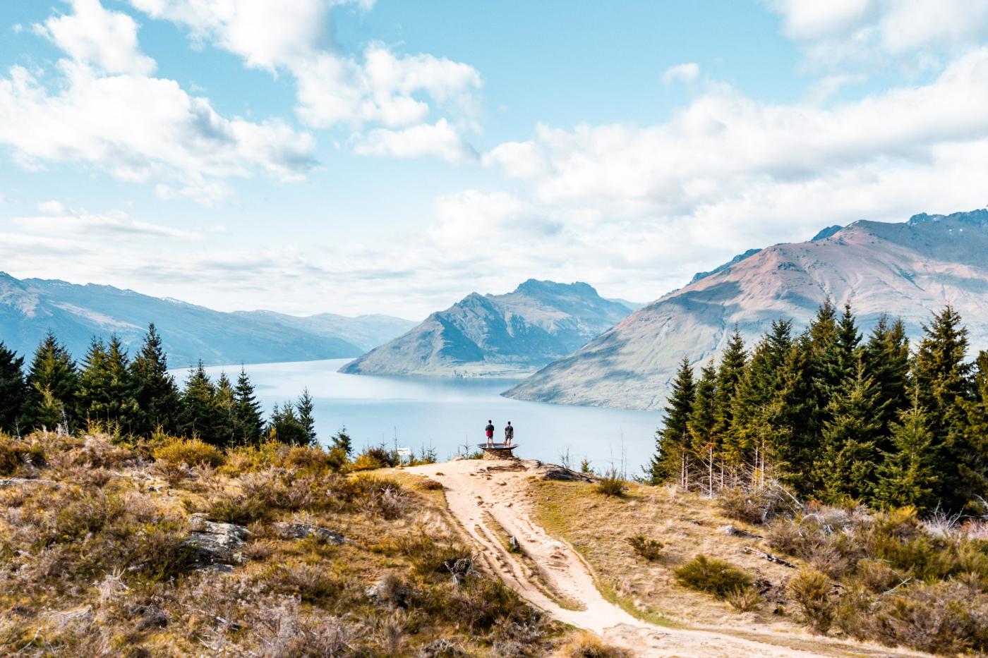 View of mountains and lake from Queenstown Hill Summit