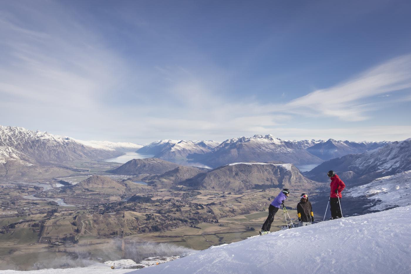 Group of skiers at Coronet Peak