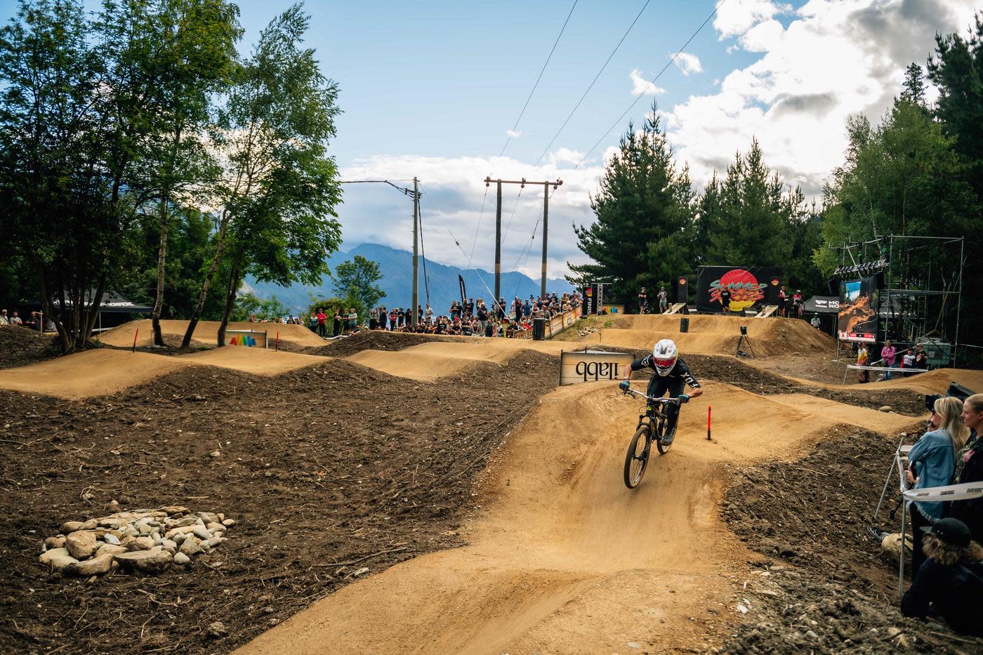 Mountain Bike Racer at the Kerry Drive Pump Track in Queenstown
