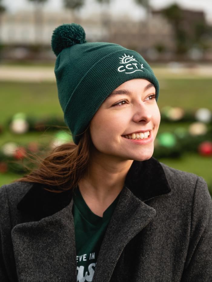 CCTX Pom Beanie Green