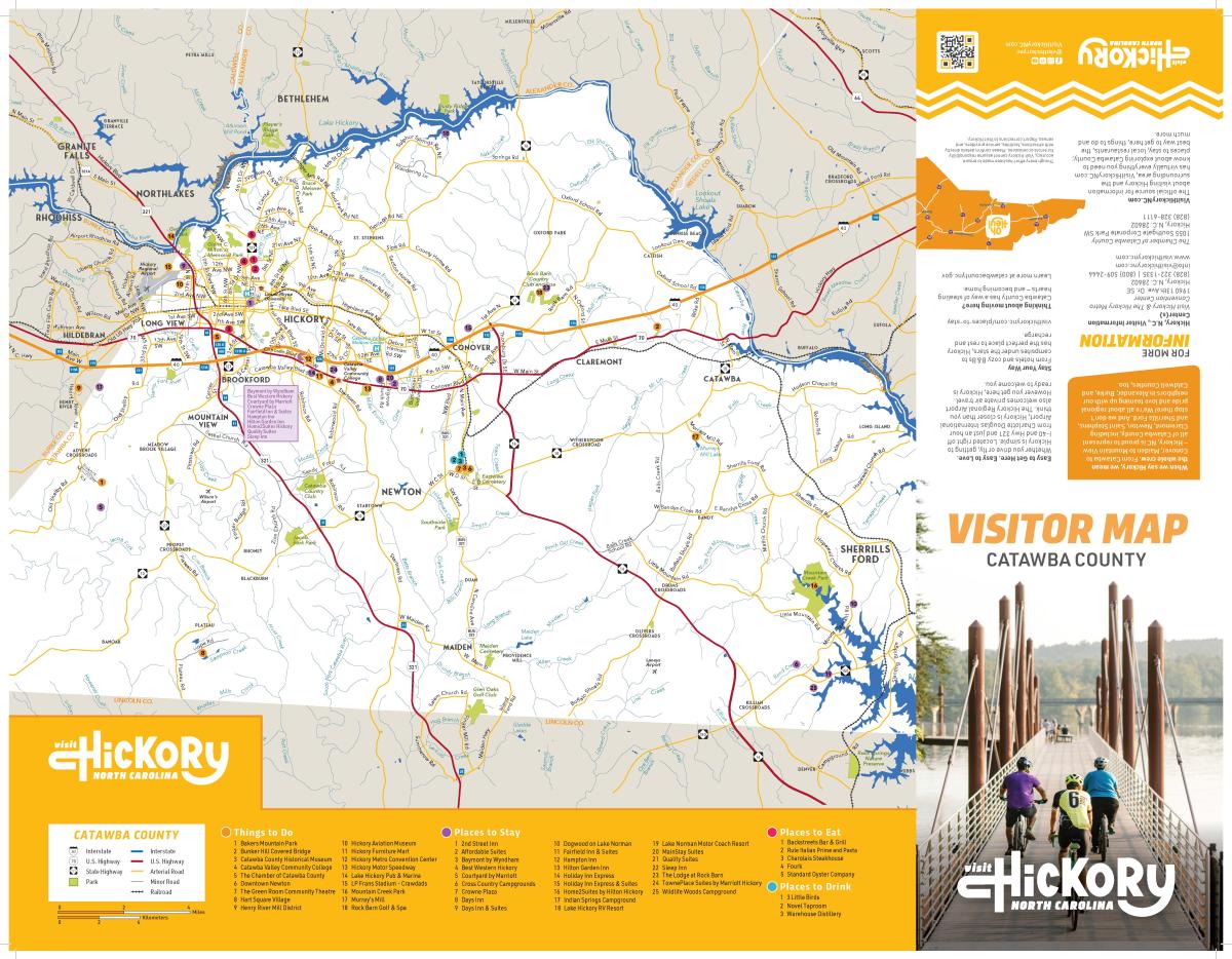 Points of Interest Foldable Map - Catawba County