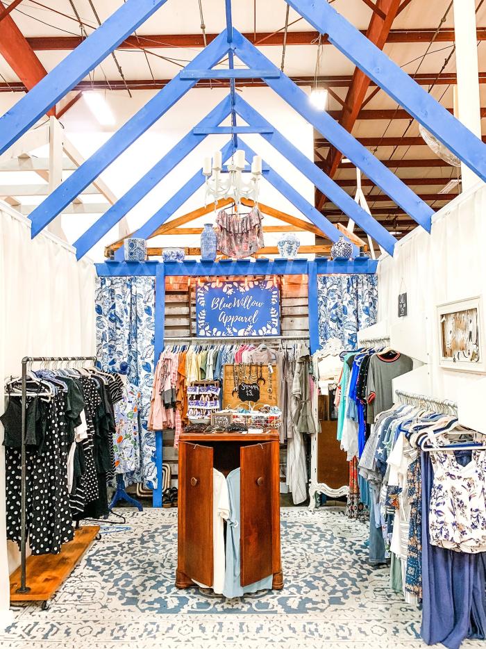 a boutique booth at Miss Lucille's Marketplace