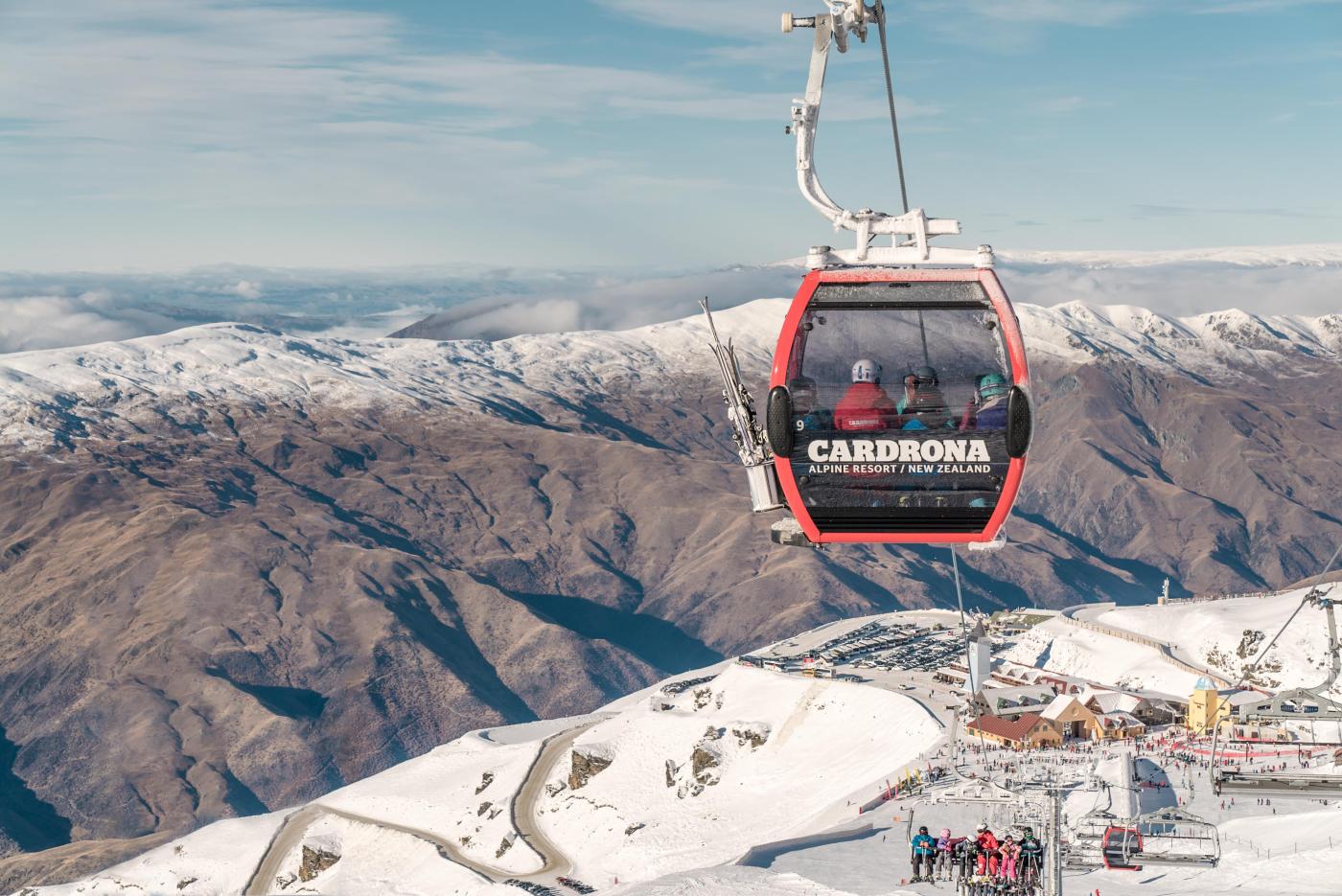 Cardrona Alpine Resort Chondola overlooking base building