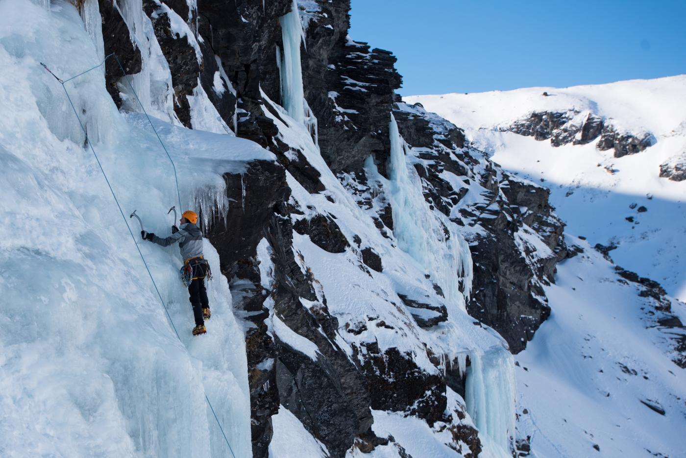 Ice Climbing on Wye Creek in Queenstown with The North Face