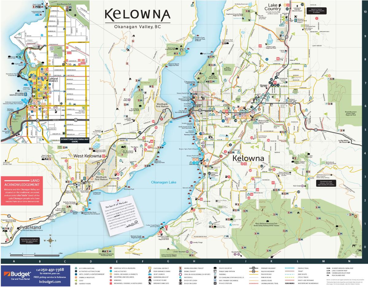 Tourism Kelowna Printed Map 2023
