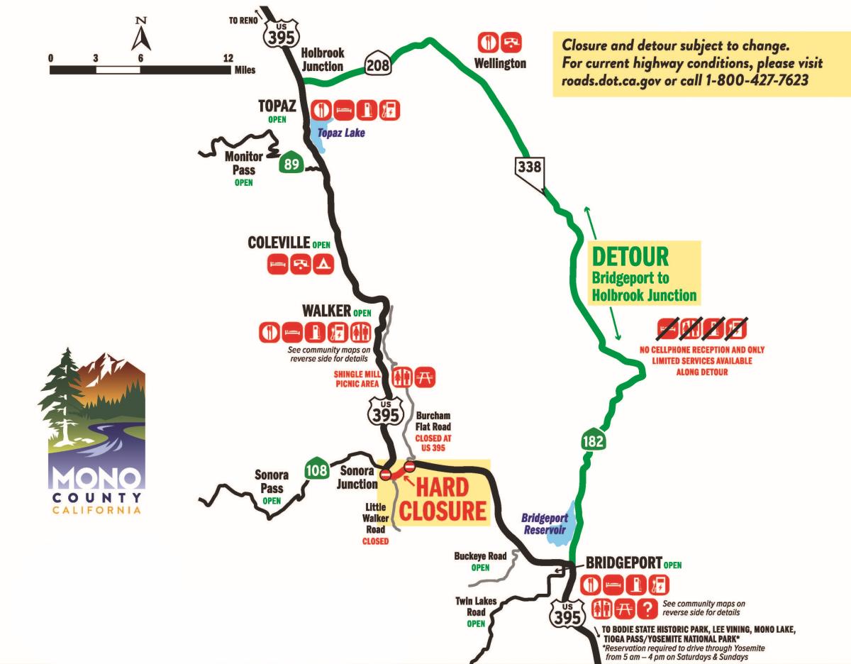 395 closure flyer simple map 2024