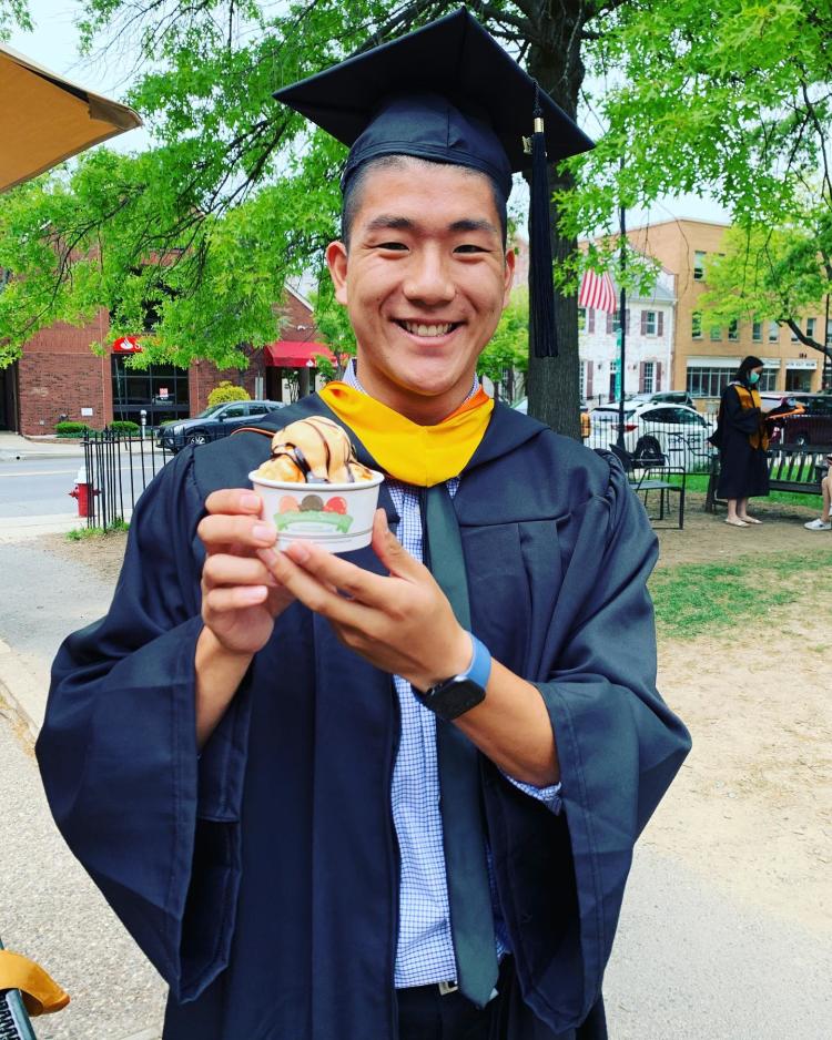 Princeton Graduate Eating Ice Cream