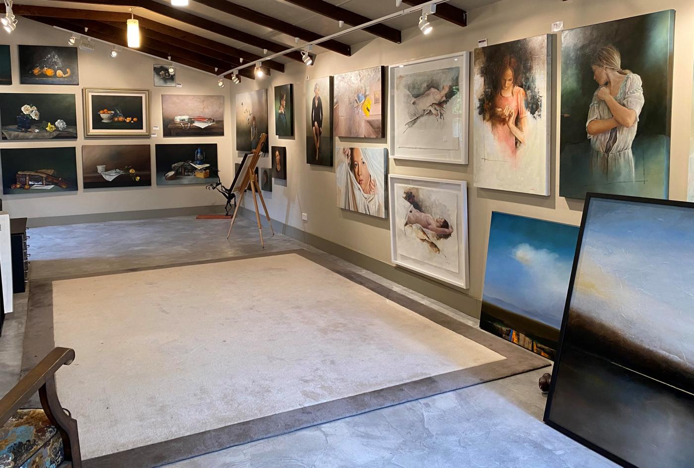 Displayed art at the David John Gallery, Arrowtown