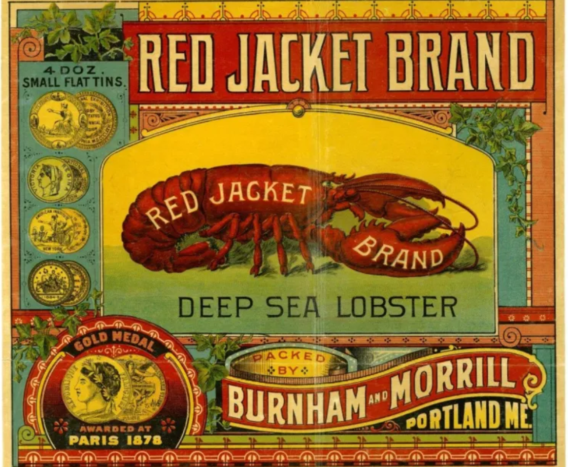 A trademark label for canned lobster.