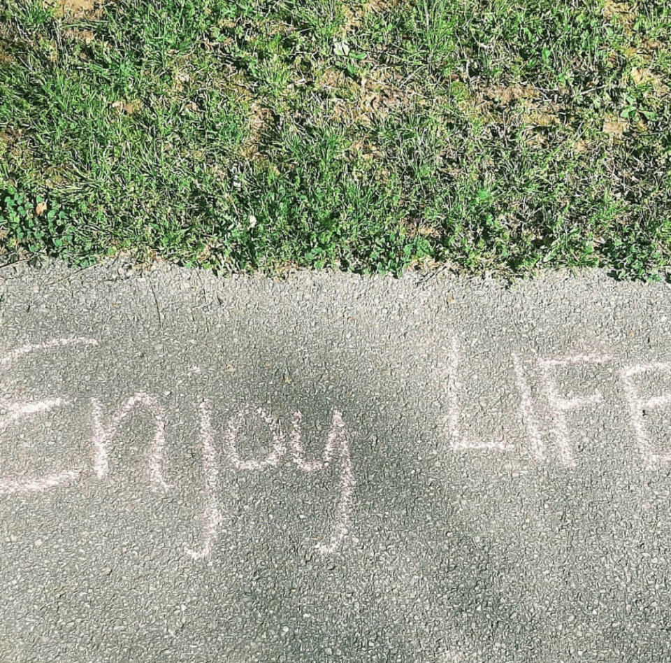 Enjoy Life chalk art in Huntsville