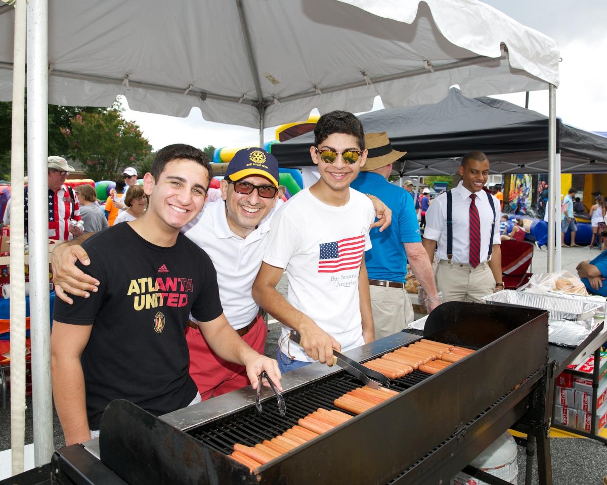 July 4th Parade Boy Scouts Cooking Hot Dogs