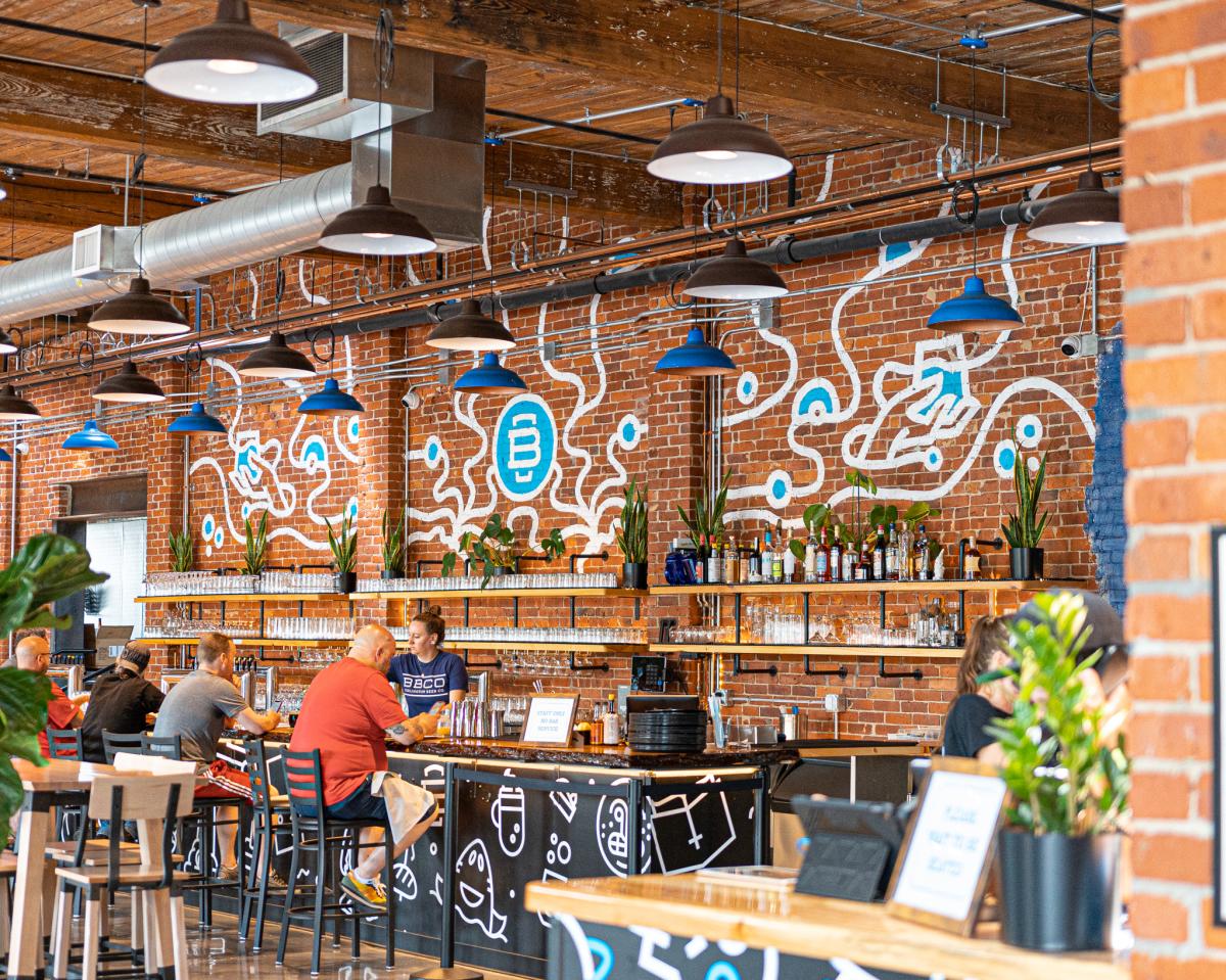 The Burlington Beer Company tap room and bar in Burlington