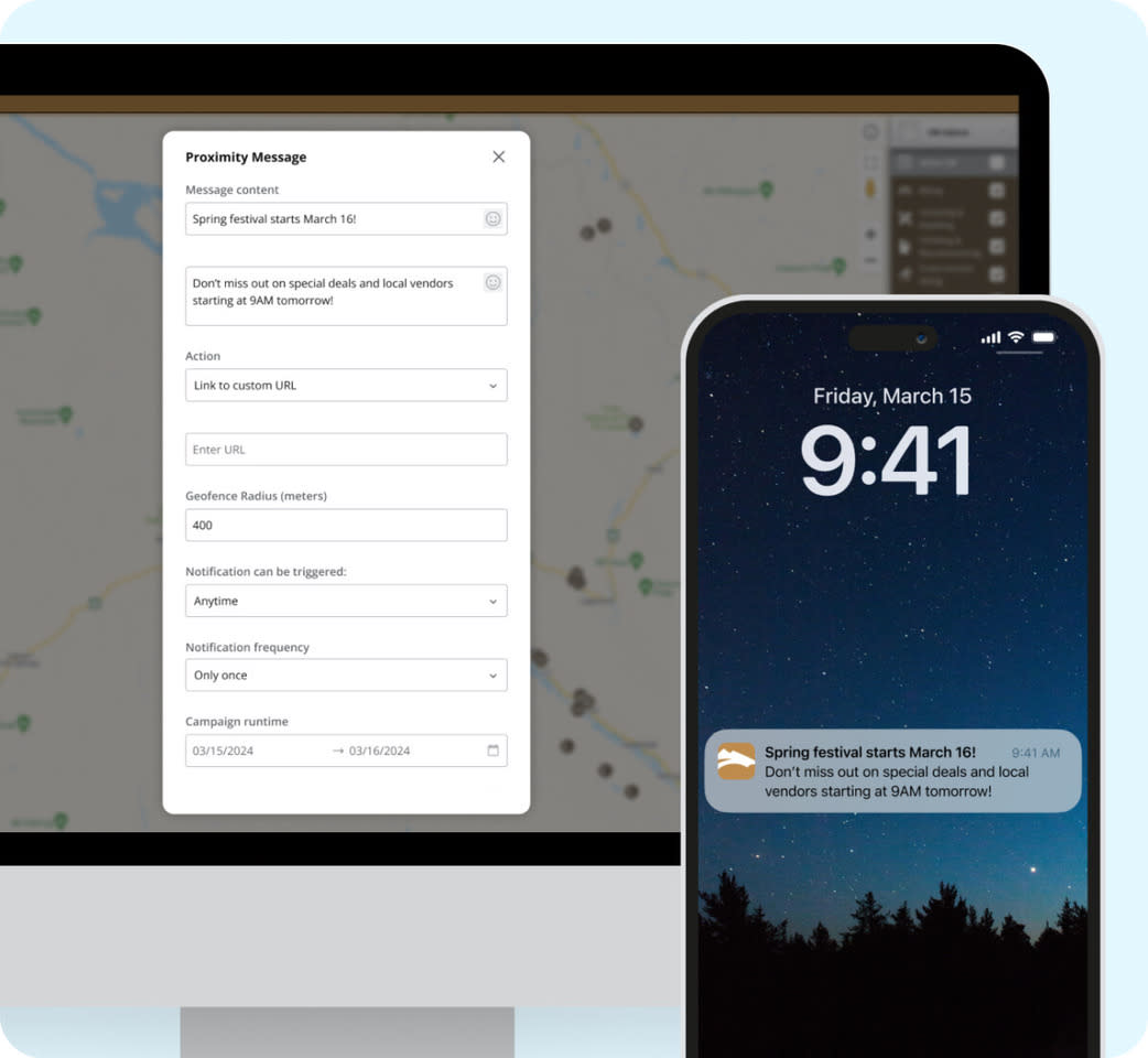 Visit Widget - Proximity Notification on Desktop and Mobile | Simpleview Partner