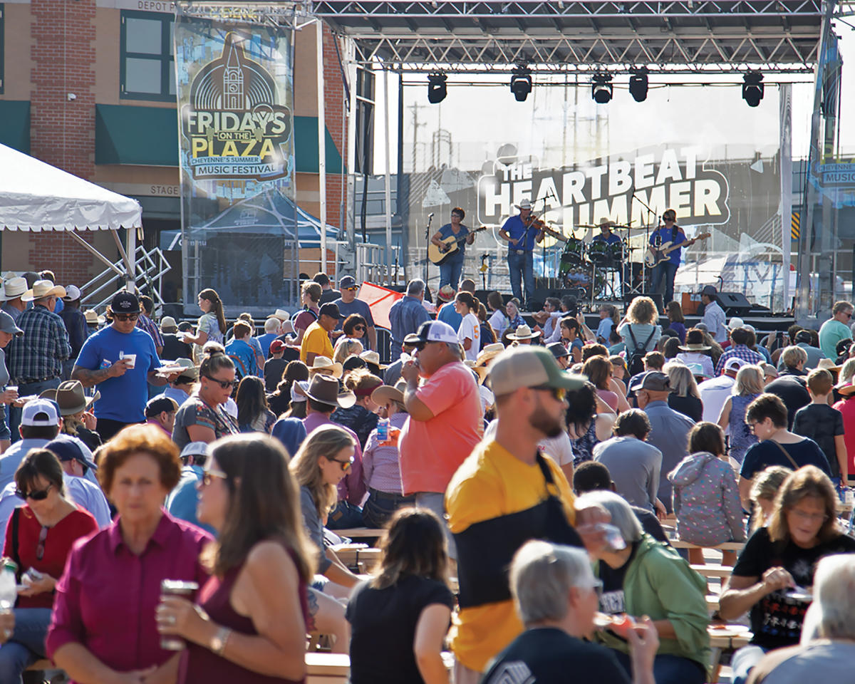 Musicans perform on the Depot Plaza stage during Cheyenne day