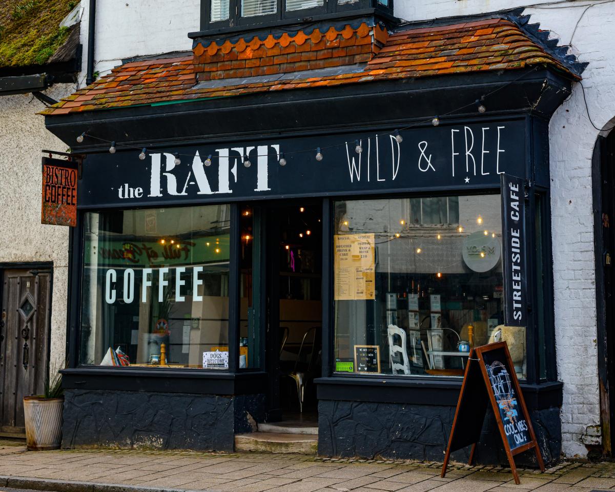 exterior of the Raft Cafe